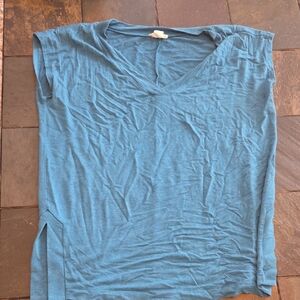 LOFT Blue V-Neck Short Sleeve Tee